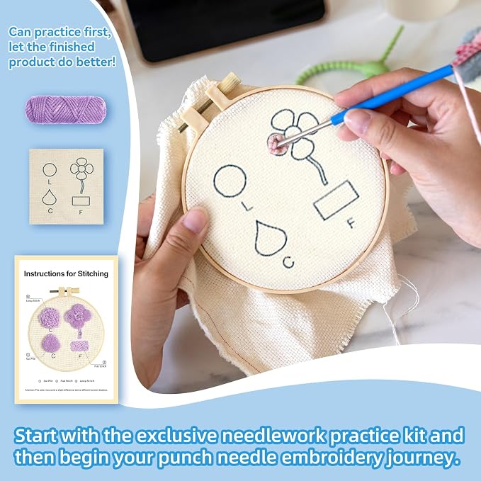 MOREJMTT Punch Needle Kit for Beginners Adults Easy Punch Needle Embroidery Kit - Image 8