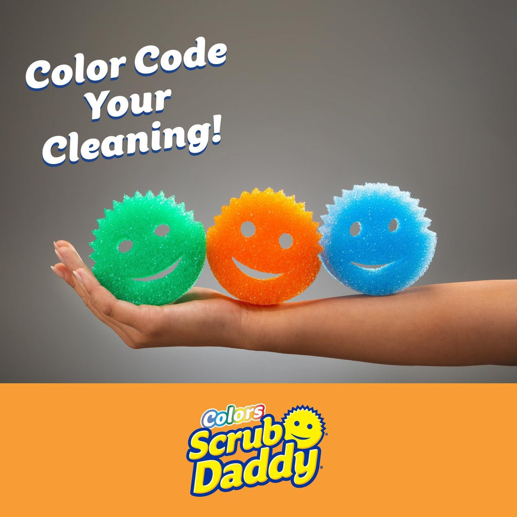 Scrub Daddy Color Sponges - Scratch-Free Multipurpose Dish Sponges for Kitchen, Bathroom & Household Cleaning - Made with BPA-Free Polymer Foam (3 Count)