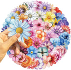 50PCS Flower Stickers PET Transparent Stickers Colorful Nature Decals - Image 8