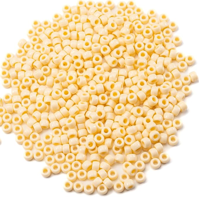 Gxueshan 1000 Pcs Acrylic Pony Beads 6x9mm Pony Beads Bulk DIY - Image 2