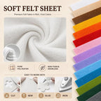 Off White Large Felt Fabric 36" x 36", 1.4 mm Soft Felt Sheet, Nonwoven Fabric - Image 4