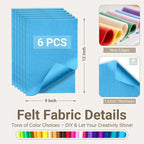 Sky Blue Soft Felt Sheets for Crafts, 1.6mm Thick, Kids' Crafts, DIY Projects - Image 2