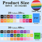 NEBURORA 80PCS Felt Fabric Sheets Craft Kit - Image 2