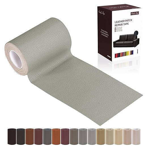 Leather Repair Patch Tape, Light Grey 3 x 61 Inches Self Adhesive Leather by Cindy%27s+Tape