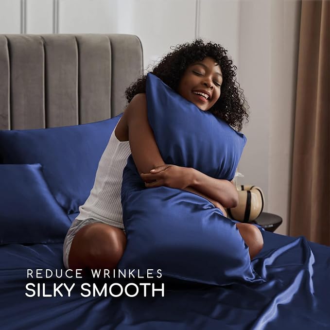 MR&HM Satin Bed Sheets, King Size Sheets Set - Image 4