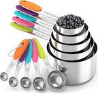 TILUCK Nesting Measuring Cups and Spoons Set, Stainless Steel - Image 7