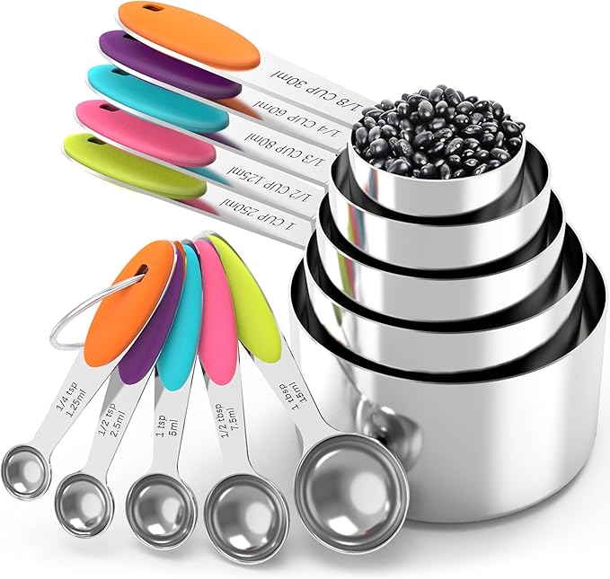 TILUCK Nesting Measuring Cups and Spoons Set, Stainless Steel - Image 7