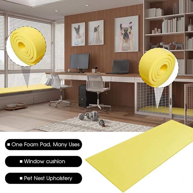 Amylove 1 Pack Polyurethane Foam 1/2" x 24" x 72" High Density Cushion - Image 6