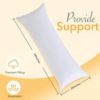 Oubonun Premium Striped Body Pillow, Breathable Cooling Cotton Cover, Soft and - Image 2