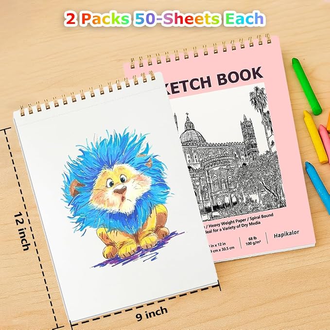 9" x 12" Sketch Book, Acid Free Artist Drawing Book Paper, Art Supplies - Image 3