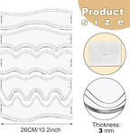 Sinload 5 Pcs Quilting Ruler and Templates 10.24 Inches Waves Ruler Acrylic - Image 2