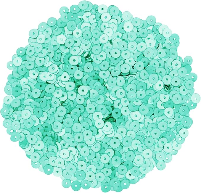 Mandala Crafts 6mm Flat Round Mint Sequins - Image 2
