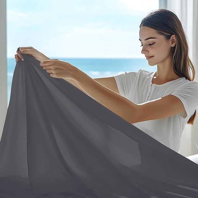 GOLD TEXTILES Queen Flat Sheet 6 Pack – Brushed Microfiber Top Sheets - Image 5