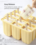 Popsicles Molds, MEETRUE 12 Pieces Silicone Popsicle Molds Easy-Release - Image 4
