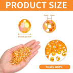 BONNY BOXX 500pcs 8mm Acrylic Faceted Round Crystal Beads Transparent Orange AB - Image 2