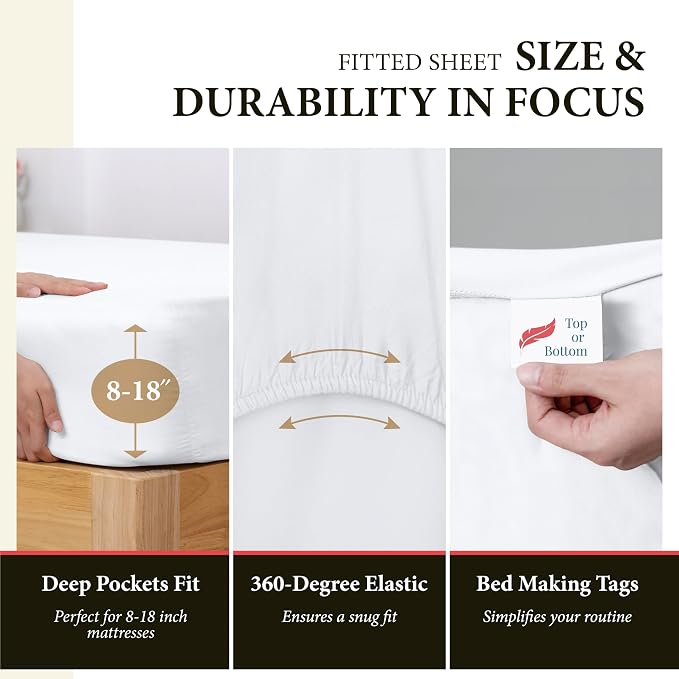 100% Egyptian Cotton King Size Sheet Set - Image 4