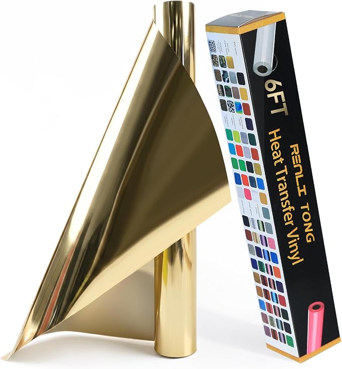 RENLITONG Soft Metal Heat Transfer Vinyl, Premium PU Material HTV Roll by RENLITONG