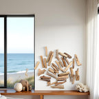 20 Pcs Natural Driftwood Pieces Branch Slices Craft Sticks Beach Decor - Image 3