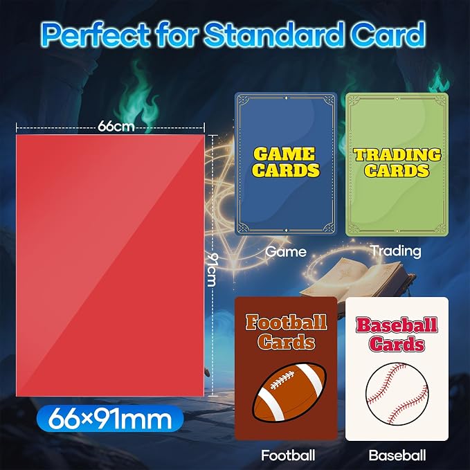 1000 Counts Red Card Sleeves, Matte Sleeve Deck Card Protectors, Trading Card - Image 5
