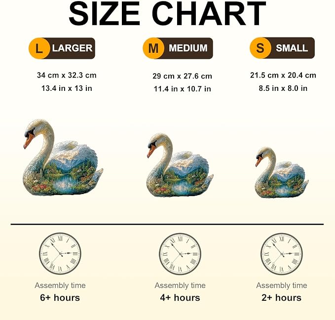 Swan Dream Puzzles Adults Gifts Wooden 90 Pieces 8.5 * 8in - Image 4