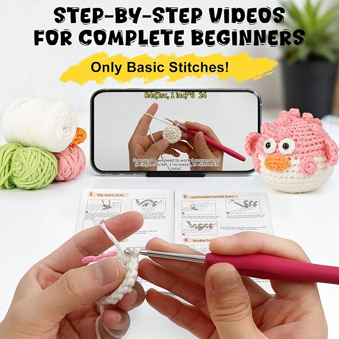Totiro Crochet Kit for Beginners, Balloon Fish Amigurumi Starter Kit, Easy DIY - Image 2