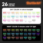 Shuttle Art Glow in the Dark Paint, 26 Colors 3D Fabric Paint - Image 4