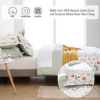 LEMIROE Botanical Cotton Comforter King Size 3Pcs - Image 2