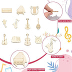 200 pcs Mixed Styles Instrument Theme Unfinished Wood Cutout Charms Music - Image 3