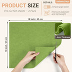 Moss Green Felt Fabric Sheets 18" x 18" 1.6mm Soft Craft Felt | Soft Precut - Image 2