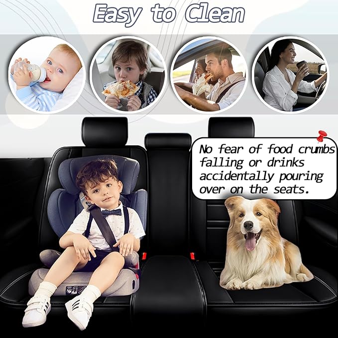 Car Seat Covers for Chevy Silverado 2500 2007-2025 | 5-Seats Seat Covers, Waterproof Seat Protectors, Automotive Seat Covers (Full Set with Pillow,Black)