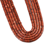 155pcs 4x2mm Natural Red Jasper Heishi Disc Rondelle Spacer Stone Semi Precious - Image 2