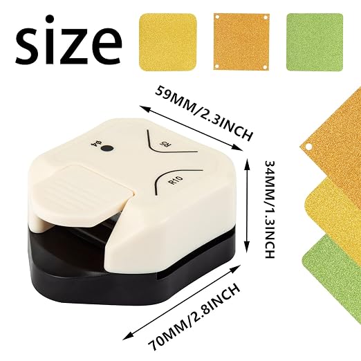 QIQQIKIN Corner Hole Punch 4mm Circle Cutter Punch +R5mm+R10mm 3-Way Corner - Image 5