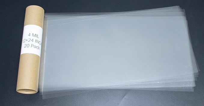 20PCS 4 Mil 12 X 24 Inch Clear Plastic Sheets, Blank Mylar Stencil Sheets by neglex