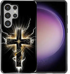 for Samsung Galaxy S25 Ultra Case, Cool Cross Pattern Glossy 2 in 1 Shockproof - Image 2