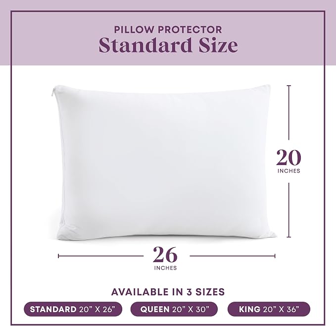 CirclesHome Standard Zippered Pillow Protectors | 100% Cotton Breathable Pillow - Image 6