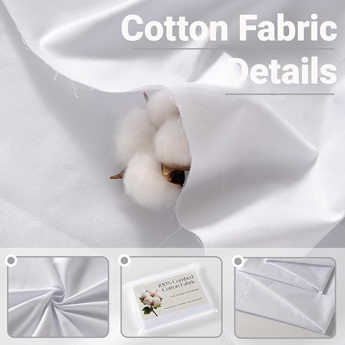 100% Combed Cotton Fabric by The Yard, 66 inches Wide, Premium Soft Breathable - Image 2