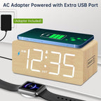 DreamSky Wooden Digital Alarm Clock - Image 5