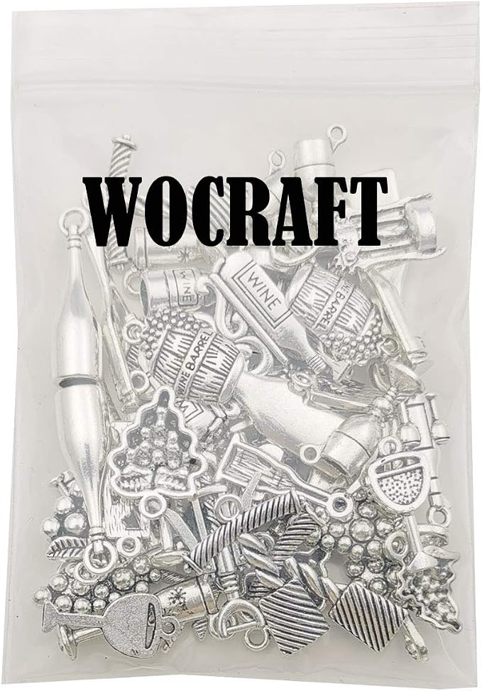 50pcs Craft Supplies Antique Silver Tasting Wine Grape Cocktail Glass Wine - Image 4
