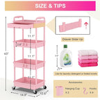 Goovilla 4 Tier Rolling Utility Cart Organizer - Image 4