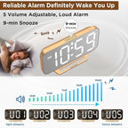 Peakeep Slim Digital Mirror Aesthetic Alarm Clock - Image 5