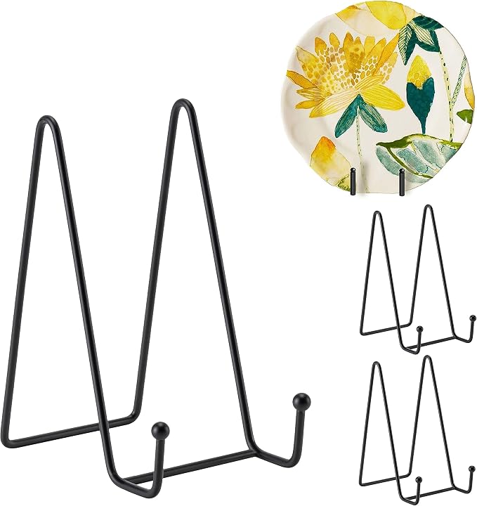 Hoewina Plate Stands, 3 Pack 6 Inch Plate Holder, Metal Frame Holder Stand by Hoewina