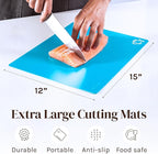 Extra Thick Flexible Plastic Cutting Board Mats, BPA Free, Non-Slip Waffle Back - Image 5