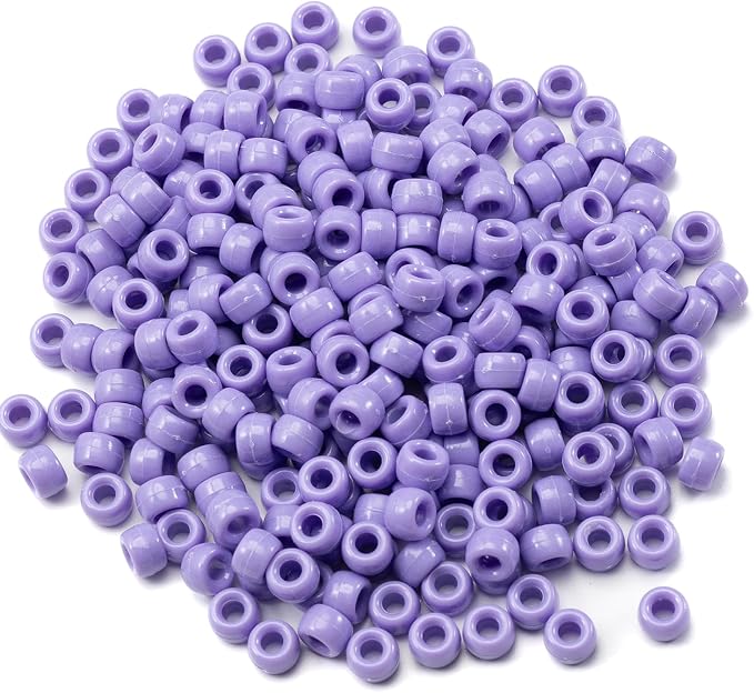 Gxueshan 1000 Pcs Acrylic Plastic White Pony Beads 6x9mm Bulk Kandi Beads by Gxueshan