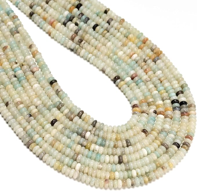 ICAI Beads Natural 2x4mm Rondelle Beads, Abacus Disk Stone Spacer Beads – Loose by CAI+YI+MING