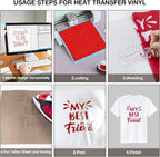 Dysania Red Heat Transfer Vinyl, 10 Pack 12 x 12in Red HTV Vinyl | Iron on Vinyl - Image 6