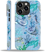 ZHEGAILIAN Case for iPhone 15 Pro, Ocean Stingray Turtle Seahorse Durable by Home