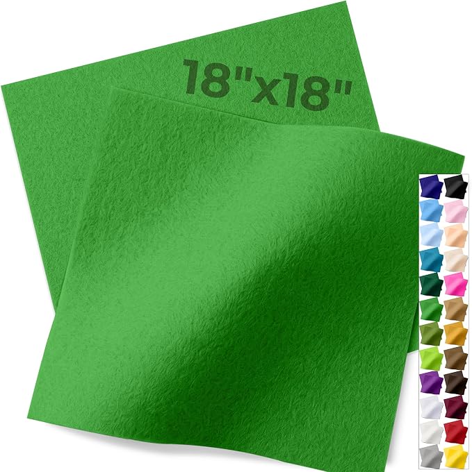 IONTACH 18" X 18" Soft Felt Sheets 1.6mm Thick | Acrylic Felt Fabric Sheets by IONTACH