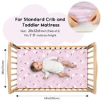 Yoofoss Baby Crib Sheets for Boys Girls, Fitted Crib Sheet 2 Pack for Standard - Image 2