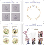 Bonroy 4 Sets Embroidery Set for Beginners, Art Craft, Easy Sewing Embroidery - Image 2