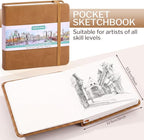 Sketch Book 5 x 5 Inch Small Blank Drawing Pad Brown Cover Portable Square - Image 2